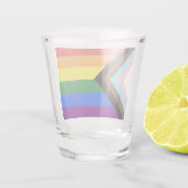 SlipperyJoe's Progress Pride-vlag zes klassieke ho Shot Glas (Achterkant)