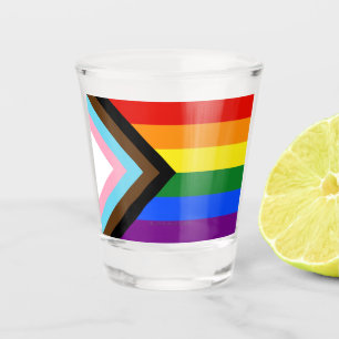 SlipperyJoe's Progress Pride-vlag zes klassieke ho Shot Glas