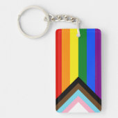 SlipperyJoe's Progress Pride-vlag zes klassieke ho Sleutelhanger (Voorkant)