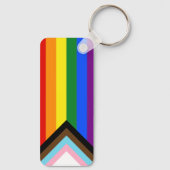 SlipperyJoe's Progress Pride-vlag zes klassieke ho Sleutelhanger (Achterkant)