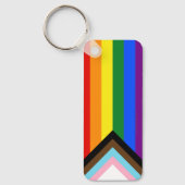 SlipperyJoe's Progress Pride-vlag zes klassieke ho Sleutelhanger (Voorkant)