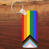 SlipperyJoe's Progress Pride-vlag zes klassieke ho Sleutelhanger (Voorkant)