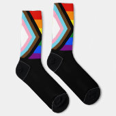 SlipperyJoe's Progress Pride-vlag zes klassieke ho Sokken (Rechts)