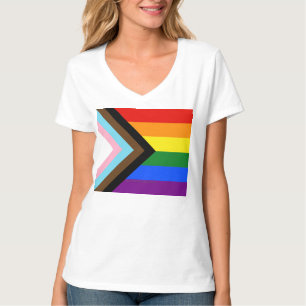 SlipperyJoe's Progress Pride-vlag zes klassieke ho T-shirt