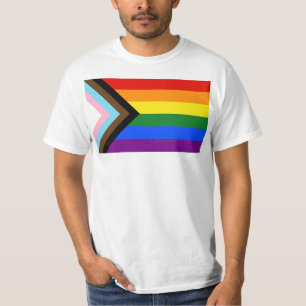 SlipperyJoe's Progress Pride-vlag zes klassieke ho T-shirt
