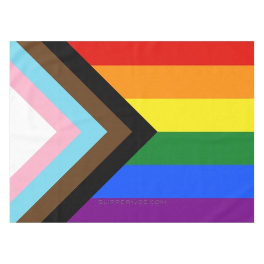 SlipperyJoe's Progress Pride-vlag zes klassieke ho Tafelkleed (Voorkant (Horizontaal))