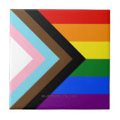 SlipperyJoe's Progress Pride-vlag zes klassieke ho Tegeltje (Voorkant)
