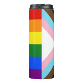 SlipperyJoe's Progress Pride-vlag zes klassieke ho Thermosbeker (Achterkant)