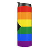 SlipperyJoe's Progress Pride-vlag zes klassieke ho Thermosbeker (Geroteerd rechts)