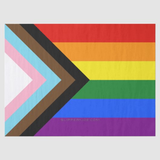 SlipperyJoe's Progress Pride-vlag zes klassieke ho Tissuepapier (Voorkant)