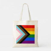 SlipperyJoe's Progress Pride-vlag zes klassieke ho Tote Bag (Achterkant)