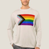 SlipperyJoe's Progress Pride-vlag zes klassieke ho Tri-Blend Shirt (Voorkant volledig)