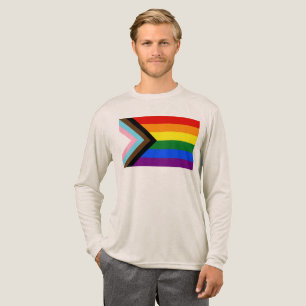 SlipperyJoe's Progress Pride-vlag zes klassieke ho Tri-Blend Shirt