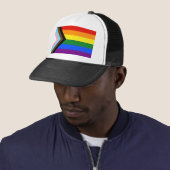 SlipperyJoe's Progress Pride-vlag zes klassieke ho Trucker Pet (In situ)
