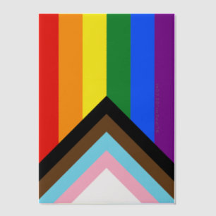 SlipperyJoe's Progress Pride-vlag zes klassieke ho Vellum Uitnodigingen