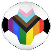 SlipperyJoe's Progress Pride-vlag zes klassieke ho Voetbal (Gedraaid)