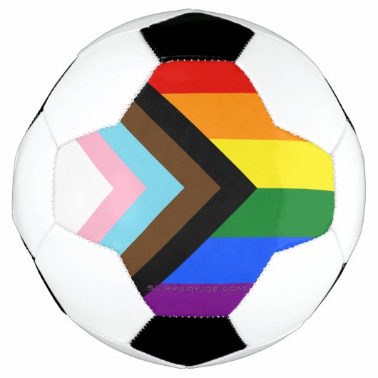 SlipperyJoe's Progress Pride-vlag zes klassieke ho Voetbal (Voorkant)