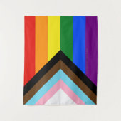 SlipperyJoe's Progress Pride-vlag zes klassieke ho Wandkleed (Voorkant)