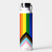 SlipperyJoe's Progress Pride-vlag zes klassieke ho Waterfles (Voorkant)