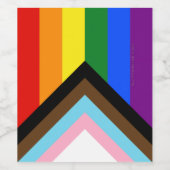SlipperyJoe's Progress Pride-vlag zes klassieke ho Wijn Etiket (Enkel label)