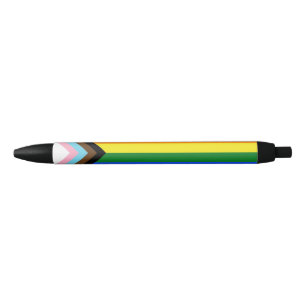 SlipperyJoe's Progress Pride-vlag zes klassieke ho Zwarte Inkt Pen