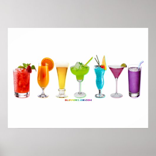 SlipperyJoe's proost drank alcohol cocktail trots Poster (Voorkant)