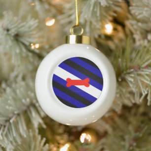 SlipperyJoe's puppy play pride vlag express kink i Keramische Bal Ornament