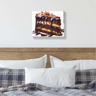 SlipperyJoe's pure chocoladetaart is rijk aan deca Canvas Afdruk