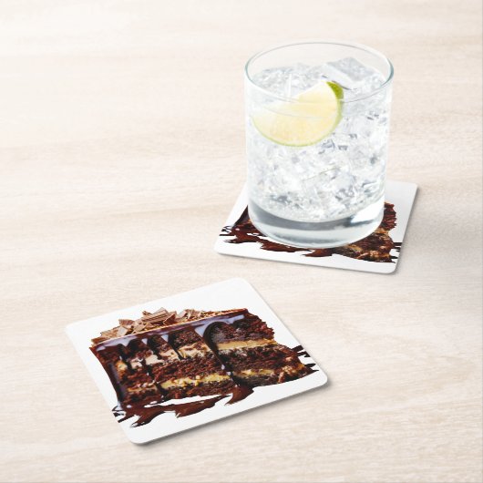 SlipperyJoe's pure chocoladetaart is rijk aan deca Kartonnen Onderzetters (Insitu)