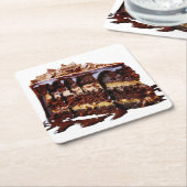 SlipperyJoe's pure chocoladetaart is rijk aan deca Kartonnen Onderzetters (Schuin)