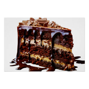 SlipperyJoe's pure chocoladetaart is rijk aan deca Perfect Poster