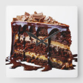 SlipperyJoe's pure chocoladetaart is rijk aan deca Vierkante Klok (Voorkant)