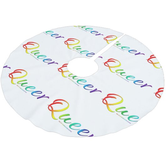 SlipperyJoe's queer pride kleuren woord kleurrijke Kerstboom Rok (Gekanteld)