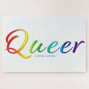 SlipperyJoe's queer pride kleuren woord kleurrijke Legpuzzel