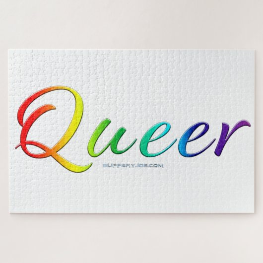 SlipperyJoe's queer pride kleuren woord kleurrijke Legpuzzel (Horizontaal)