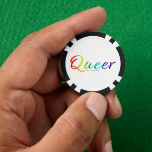 SlipperyJoe's queer pride kleuren woord kleurrijke Poker Chips