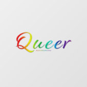 SlipperyJoe's queer pride kleuren woord kleurrijke Raamsticker (Vel)