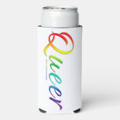SlipperyJoe's queer pride kleuren woord kleurrijke Seltzer Blikjeskoeler (Seltzer Achterkant)