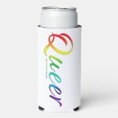 SlipperyJoe's queer pride kleuren woord kleurrijke Seltzer Blikjeskoeler (Seltzer Voorkant)