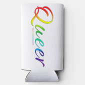 SlipperyJoe's queer pride kleuren woord kleurrijke Seltzer Blikjeskoeler (Achterkant)