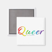 SlipperyJoe's queer trotskleur woord trots symbool Magneet (Voorkant / Achterkant)