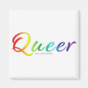 SlipperyJoe's queer trotskleur woord trots symbool Magneet