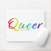 SlipperyJoe's queer trotskleur woord trots symbool Muismat (Met muis)