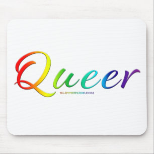 SlipperyJoe's queer trotskleur woord trots symbool Muismat