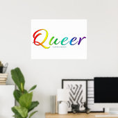 SlipperyJoe's queer trotskleur woord trots symbool Poster (Thuiskantoor)