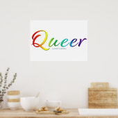 SlipperyJoe's queer trotskleur woord trots symbool Poster (Keuken)