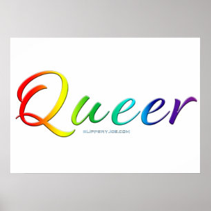 SlipperyJoe's queer trotskleur woord trots symbool Poster