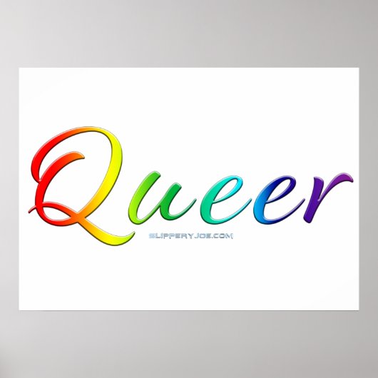 SlipperyJoe's queer trotskleur woord trots symbool Poster (Voorkant)
