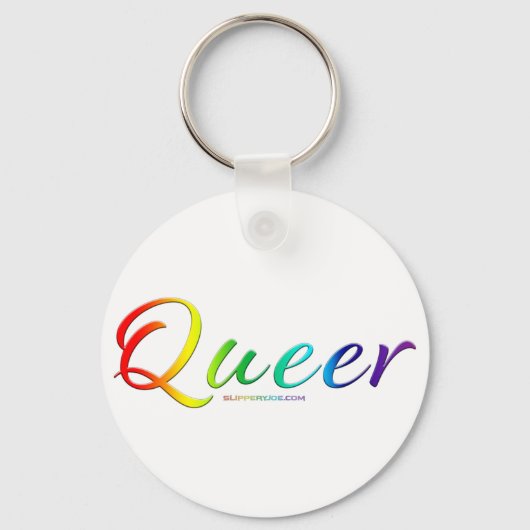 SlipperyJoe's queer trotskleur woord trots symbool Sleutelhanger (Voorkant)