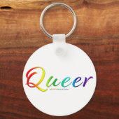 SlipperyJoe's queer trotskleur woord trots symbool Sleutelhanger (Voorkant)